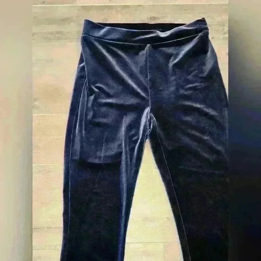 J. Crew Blue Velvet Velour Leggings Women’s Extra Small Pull On
